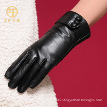New style women winter soft fancy goatskin leather gloves